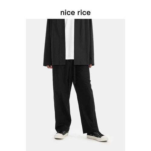 nicerice好饭皱感肌理休闲裤