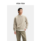 nice 卫衣NHC04012 290G全棉肌理圆领宽松休闲男士 rice好饭 春季