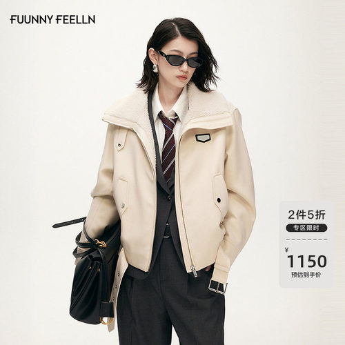 FF仿佛仿羊羔毛皮衣短款外套
