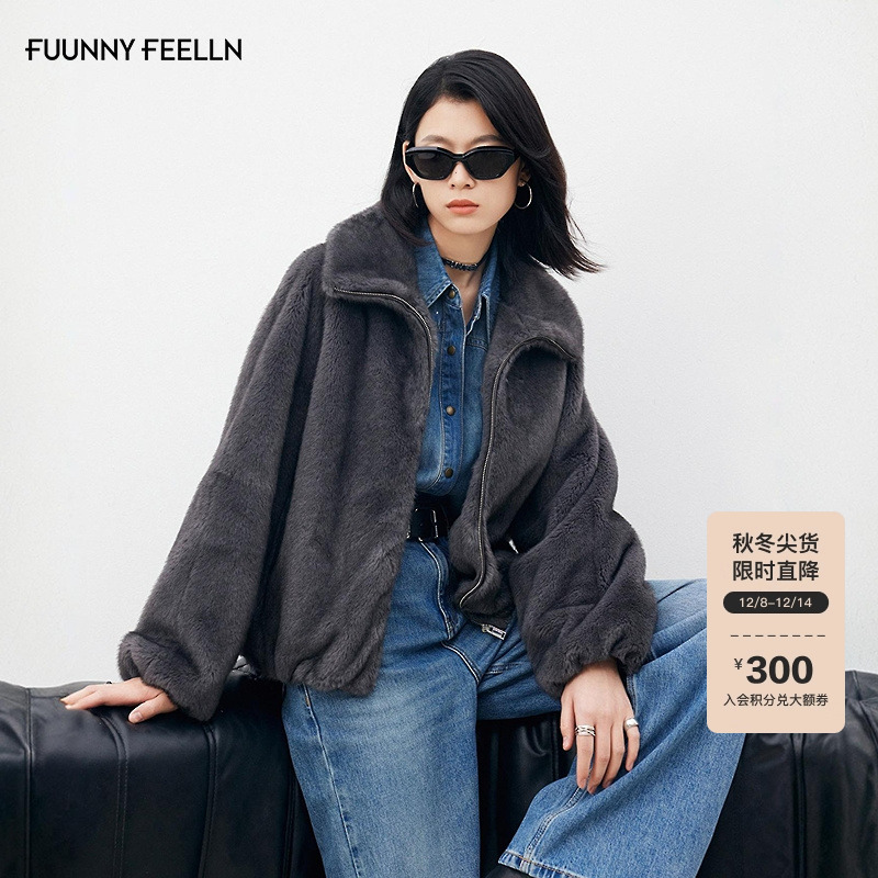 FF仿佛环保连帽皮草女