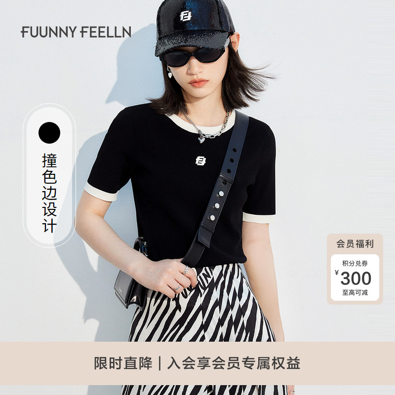 仿佛针织衫女园领套头