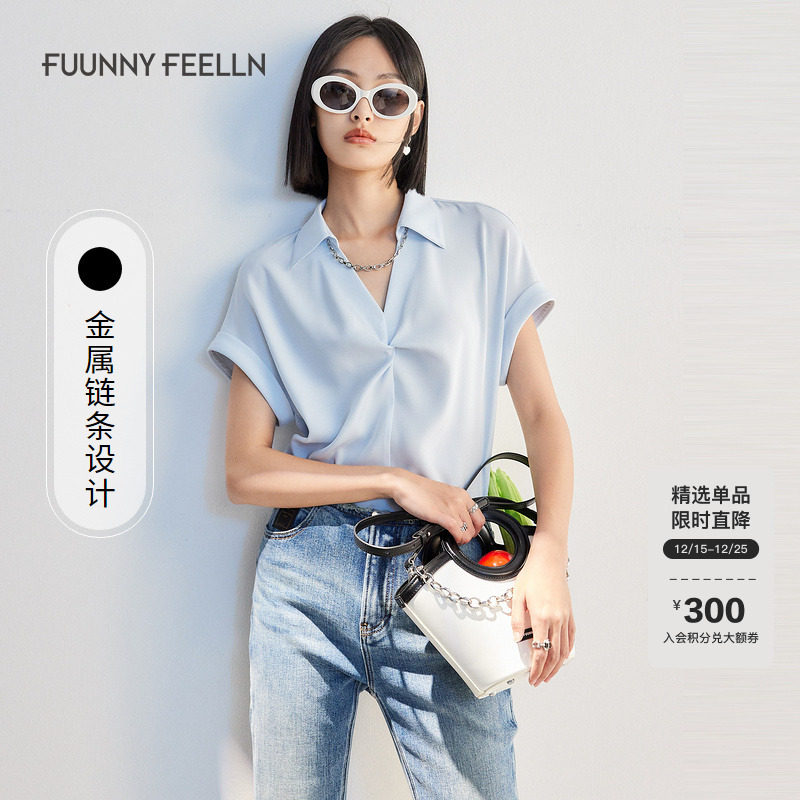 仿佛短袖宽松衬衫女设计感