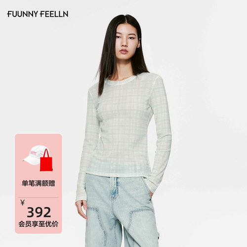 FF仿佛格纹格子针织衫女