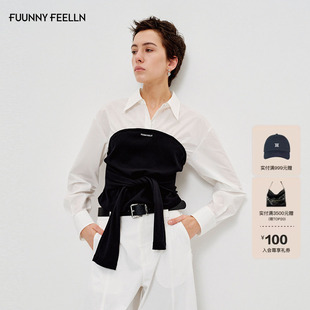 【miu系穿搭】FF仿佛衬衫女2026春季新款拼接小众设计感抽褶衬衣