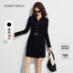 商场同款 FF仿佛春夏季 连衣裙黑色收腰精致小个子设计感