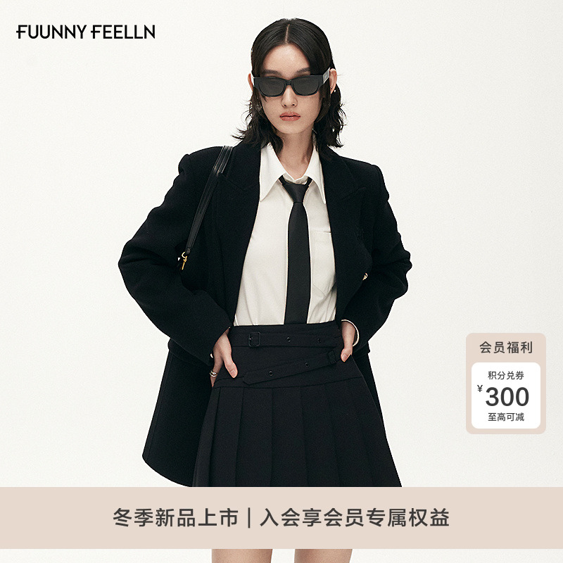 FF仿佛学院风百褶半身裙