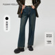 女高腰直筒宽松阔腿裤 复古牛仔裤 废土色 FF仿佛春夏季