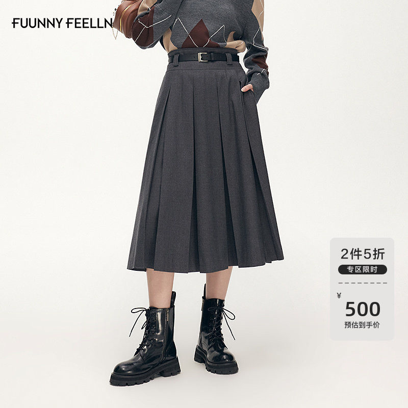 FF仿佛miu系百褶半身裙女