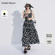 印花a字碎花吊带背心沙滩裙 新款 度假风 FF仿佛连衣裙2025夏季