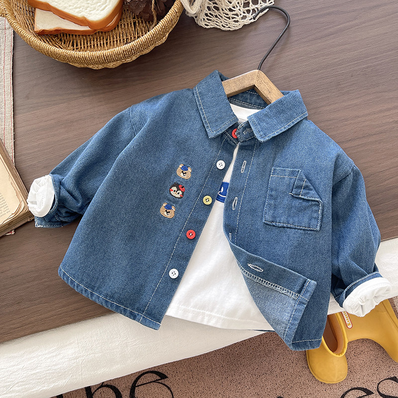 儿童水洗牛仔衣男童衬衫秋季宝宝外衣春秋款时髦女童外套小童衣服,童装/婴儿装/亲子装,普通外套,淘宝优惠券,粉丝福利购,淘宝优惠卷
