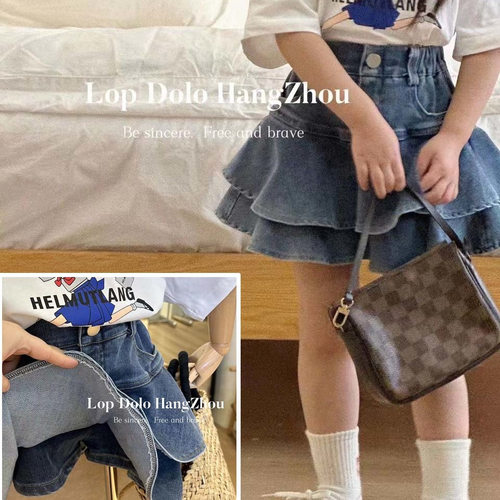 女童夏季牛仔蛋糕裙韩版