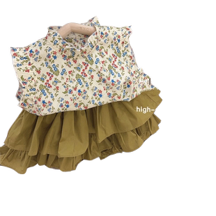 女童套装夏季2025新款儿童夏装女宝宝洋气薄款时髦儿童裙子两件套