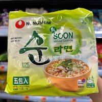 韩国本土版Nong shim农心黑版蔬菜拉面五连包