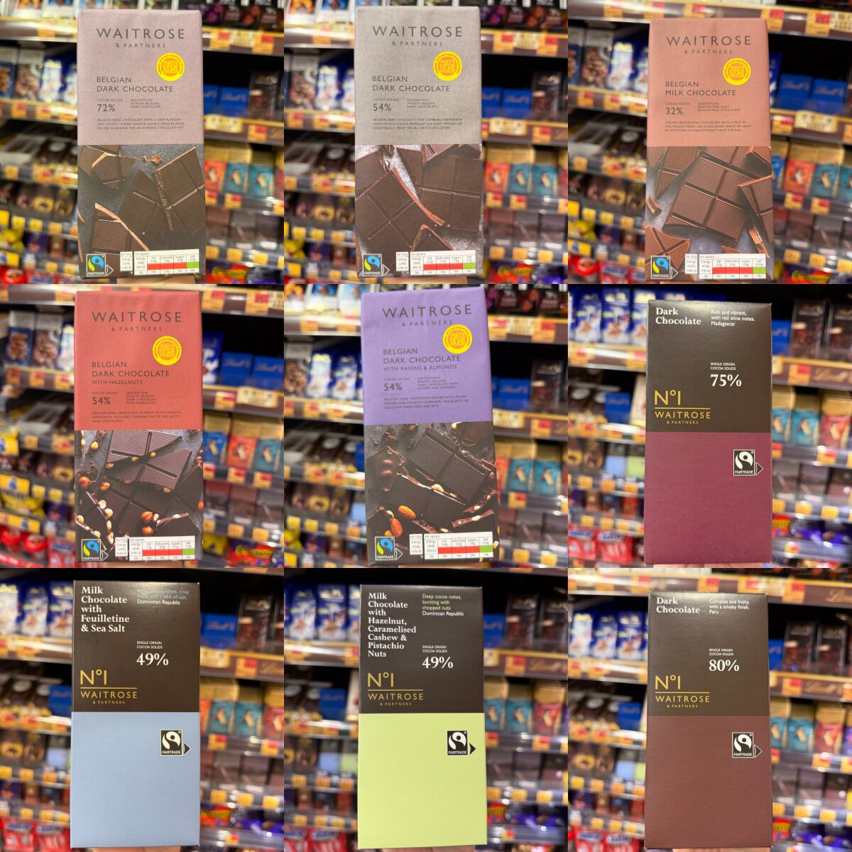 英国Waitrose维特罗斯黑巧克力排块比利时工艺牛奶坚果纯黑巧进口