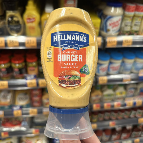 香港代购HELLMANN'S汉堡酱/蒜香酱瓶装挤压式粗粒调味酱料正品