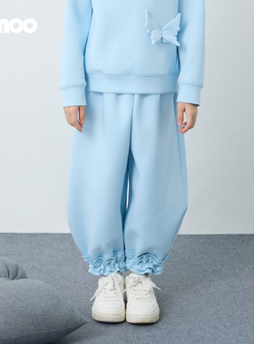 Qimoo25冬季新款童装女童时尚休闲花苞舒适束脚卫裤QSS4KC107A