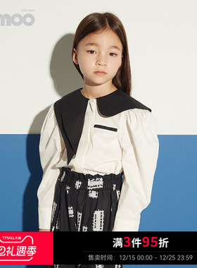 淇木Qimoo童装女童公主风设计款可爱宽松长袖衬衣QYH1CC203B