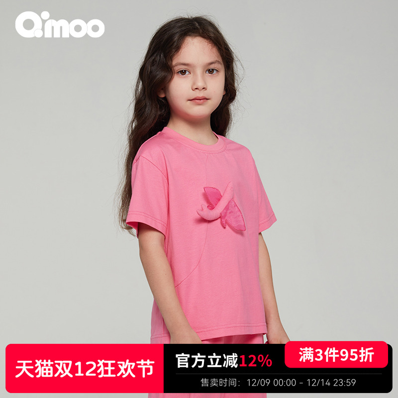 qimoo淇木圆领短袖套头衫