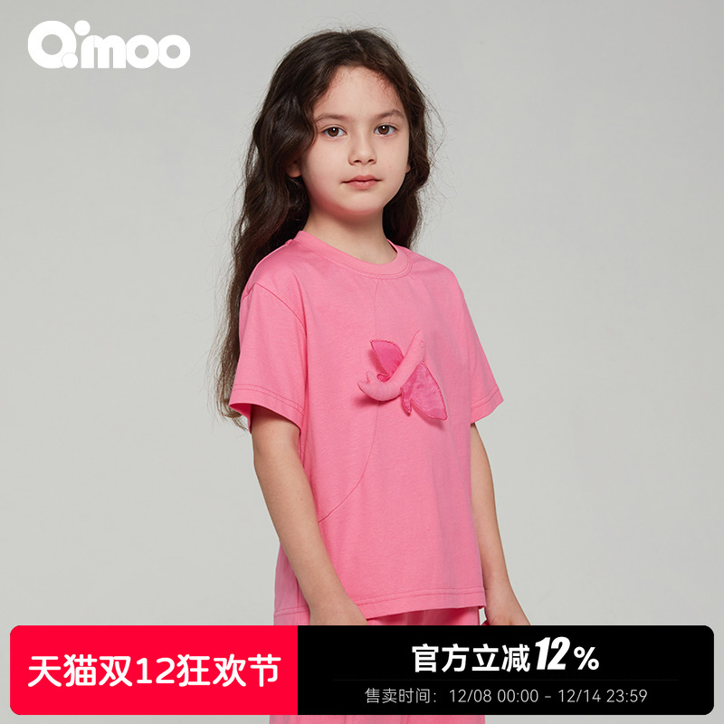 qimoo淇木圆领短袖套头衫