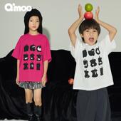Qimoo淇木25夏季 苹果印花T恤QSS2TC117A 男女童宽松时尚 新款 童装
