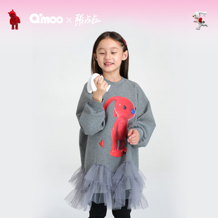 女童兔YOYO绒连衣裙QSS4LP512Z Qimoo淇木25冬季 张占占IP联名
