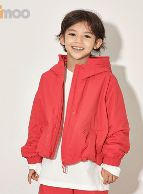 Qimoo淇木童装26春季新款商场同款新年红休闲连帽棉服QWM1OP136A