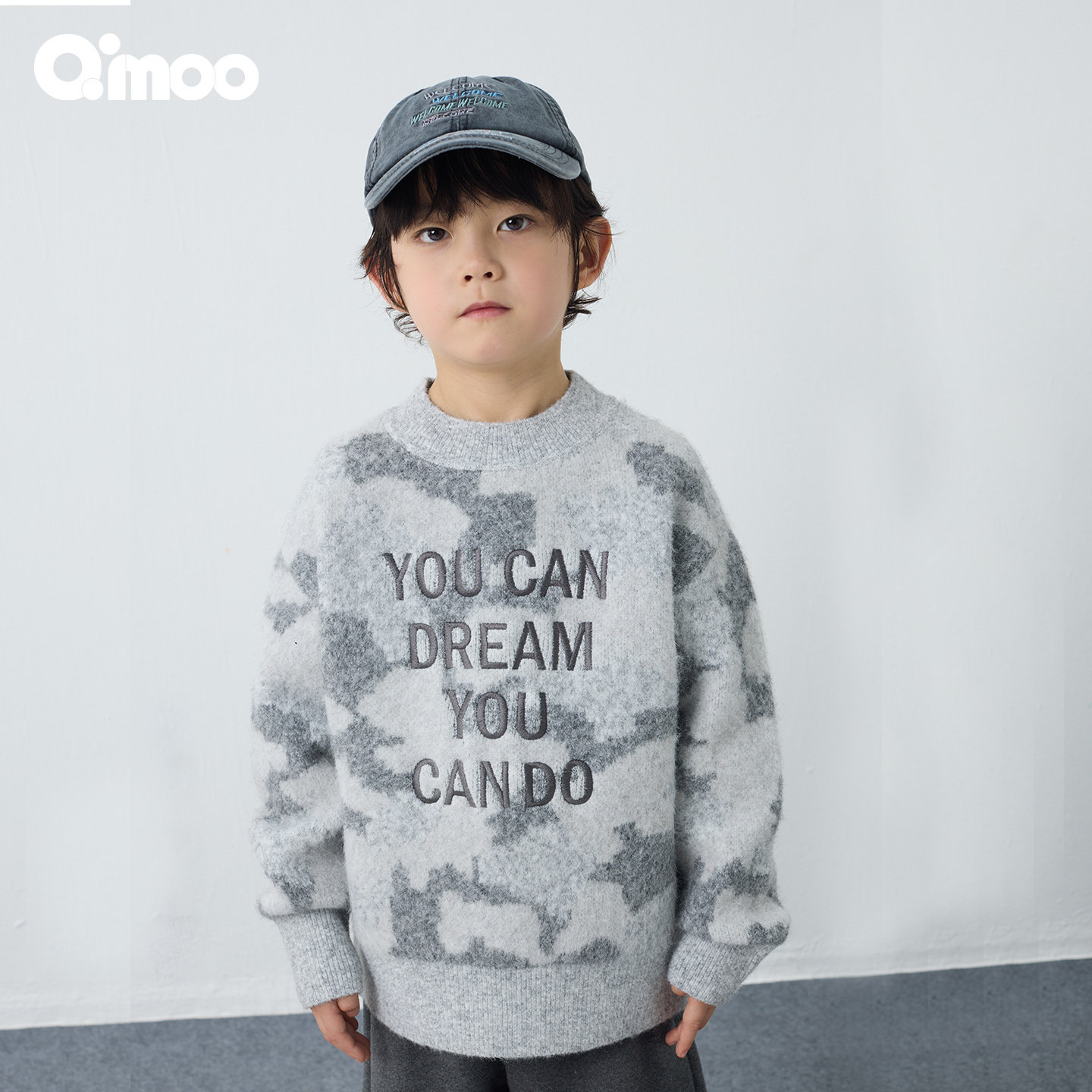 Qimoo淇木25冬季新款男童柔软舒适字母圆领针织毛衣QSS4TP144A,童装/婴儿装/亲子装,毛衣/针织衫,淘宝优惠券,粉丝福利购,淘宝优惠卷