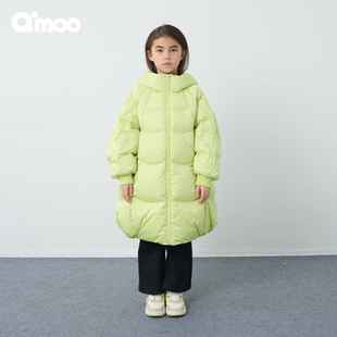 新款 Qimoo淇木25冬季 男女童中长羽绒服QSS4YP219B 安心羽绒