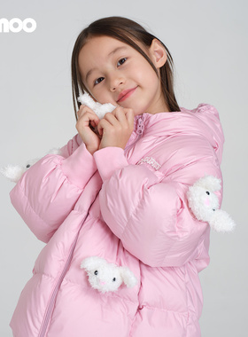 Qimoo淇木25冬季新款童装女童乐园系列短款羽绒服QSS4YP153A