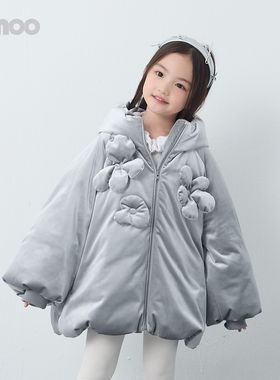 Qimoo淇木25冬季新款童装女童花朵保暖设计感羽绒服QSS4YP407D