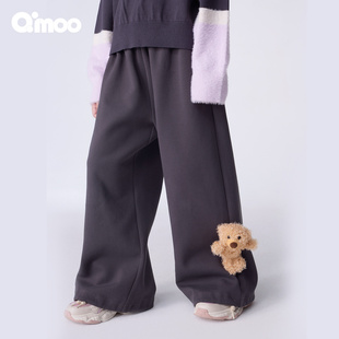 子QSS4KP169A 外穿舒适休闲长裤 Qimoo淇木2025冬新款 女童运动裤