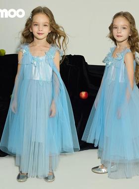 Qimoo淇木25夏季新款童装女童花精灵梦幻网纱连衣裙QSS2LP143A