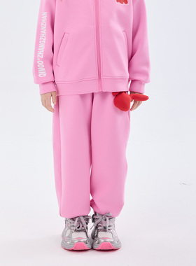 【张占占IP联名】QimooPUPU熊冬季男女童加绒运动长裤QSS4KP504Z