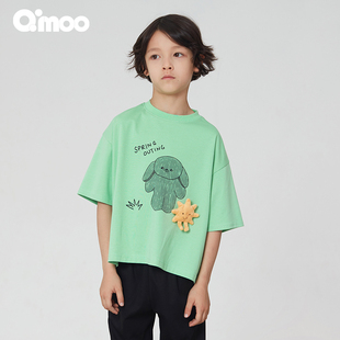 套头衫 男女童宽松休闲短袖 QCL1TC325C 童装 Qimoo淇木商场同款