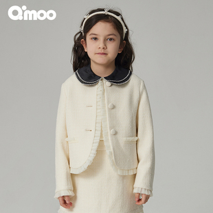 女童可爱公主小香风外套QCL3WW205B 童装 Qimoo淇木秋季 新款