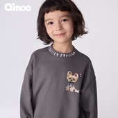童装 Qimoo淇木25秋季 新款 女童亮钻廓形圆领套头卫衣QSS3TC111A