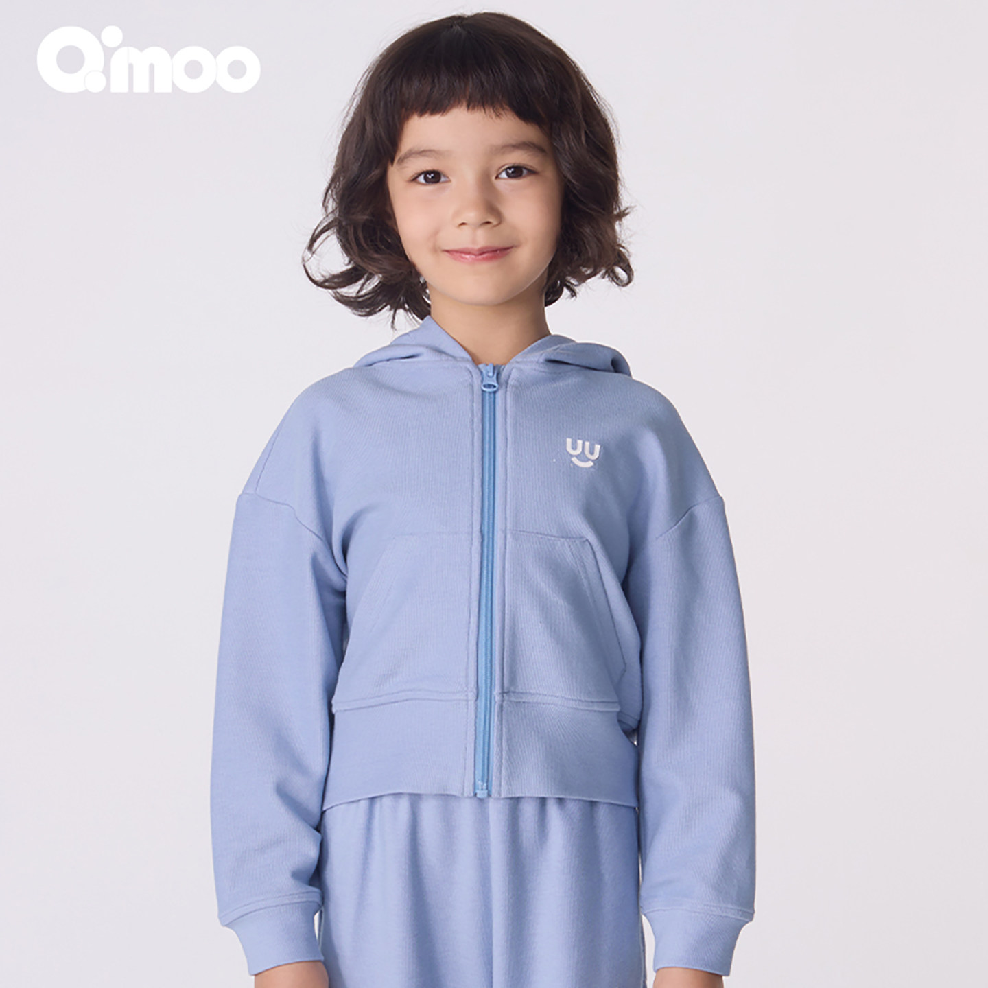 Qimoo淇木25秋季新款童装女童舒适休闲潮酷连帽外套QSS3WC112A