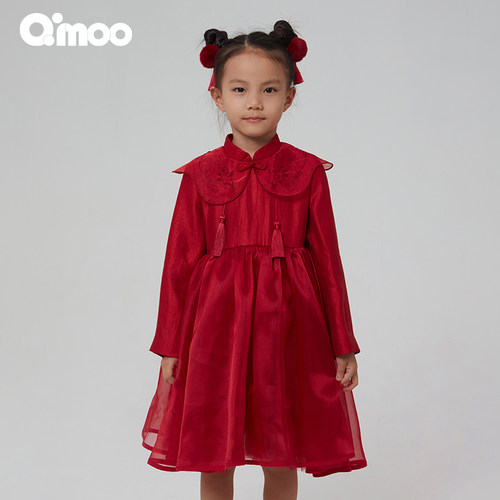 qimoo淇木女童连衣裙春季