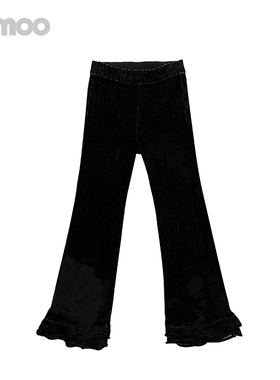 Qimoo淇木秋季新款童装女童宽松休闲加绒喇叭裤长裤QCL3KP311C