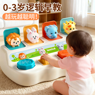 躲猫猫开关盒婴幼儿因果关系1-3岁宝宝2早教益智弹出式机关类玩具