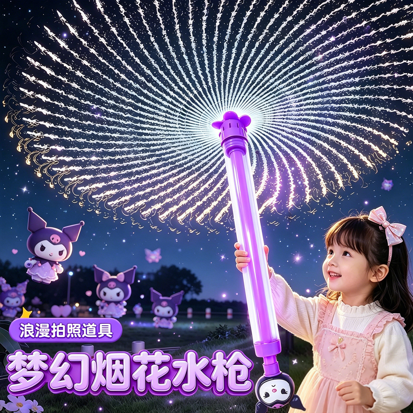 库洛米卡通烟花水枪儿童玩具图片