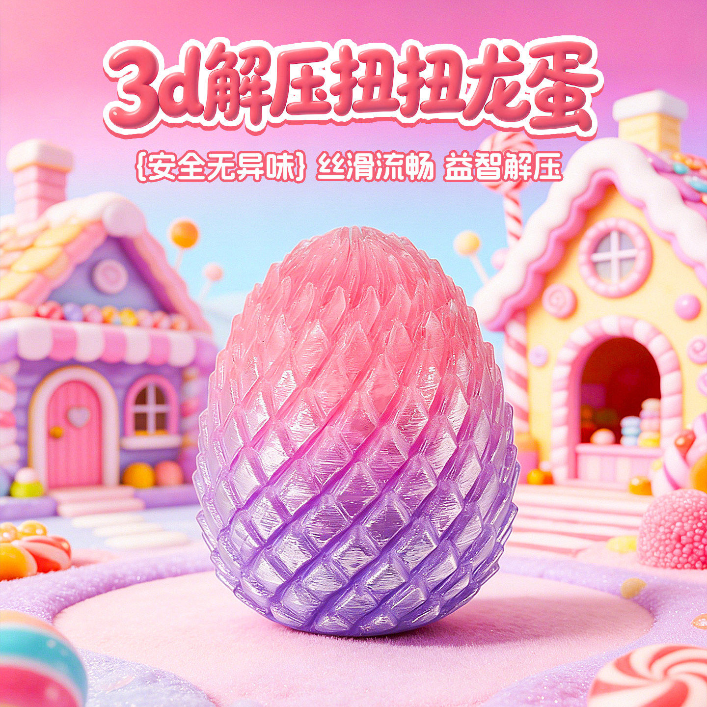 3d打印玩具扭扭龙蛋玩具旋转变形球史莱姆球解压恐龙蛋玩具扭扭蛋