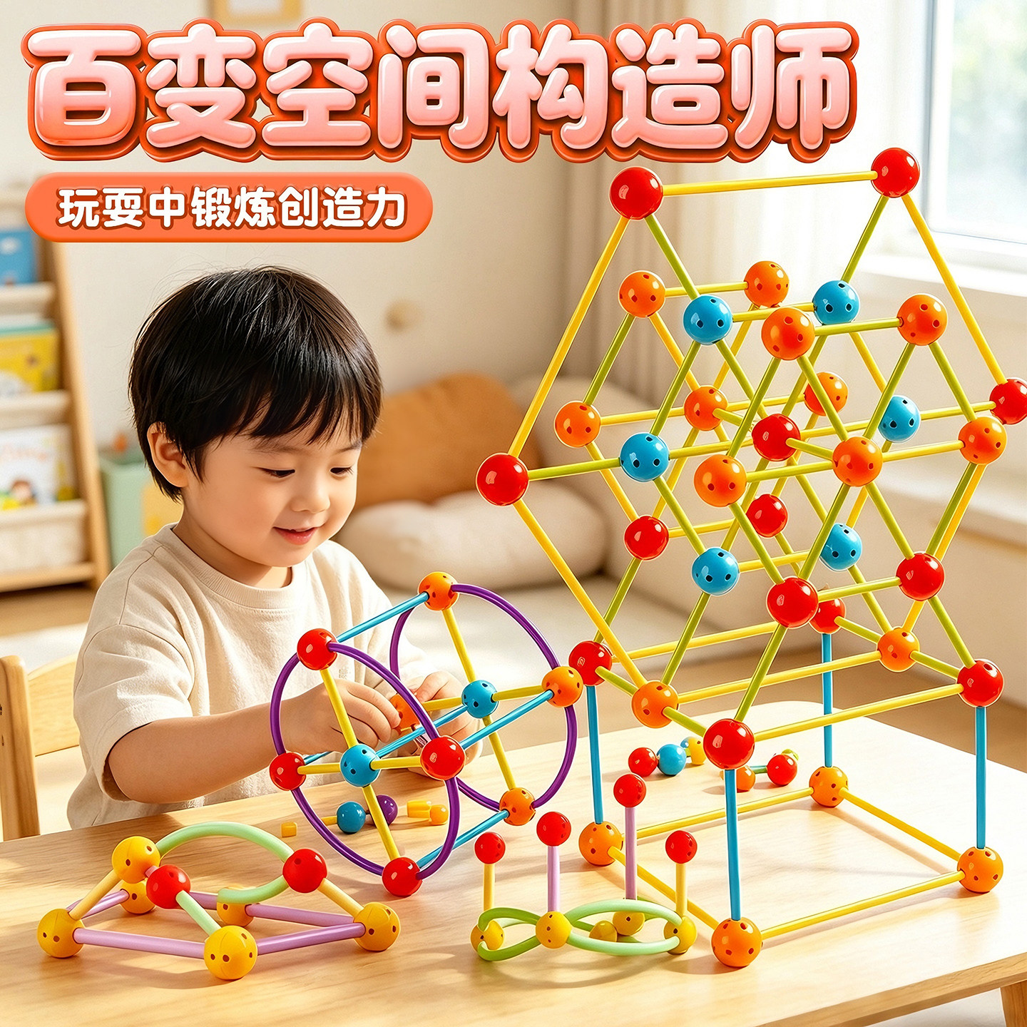 空间几何构建师3d立体百变插珠图片
