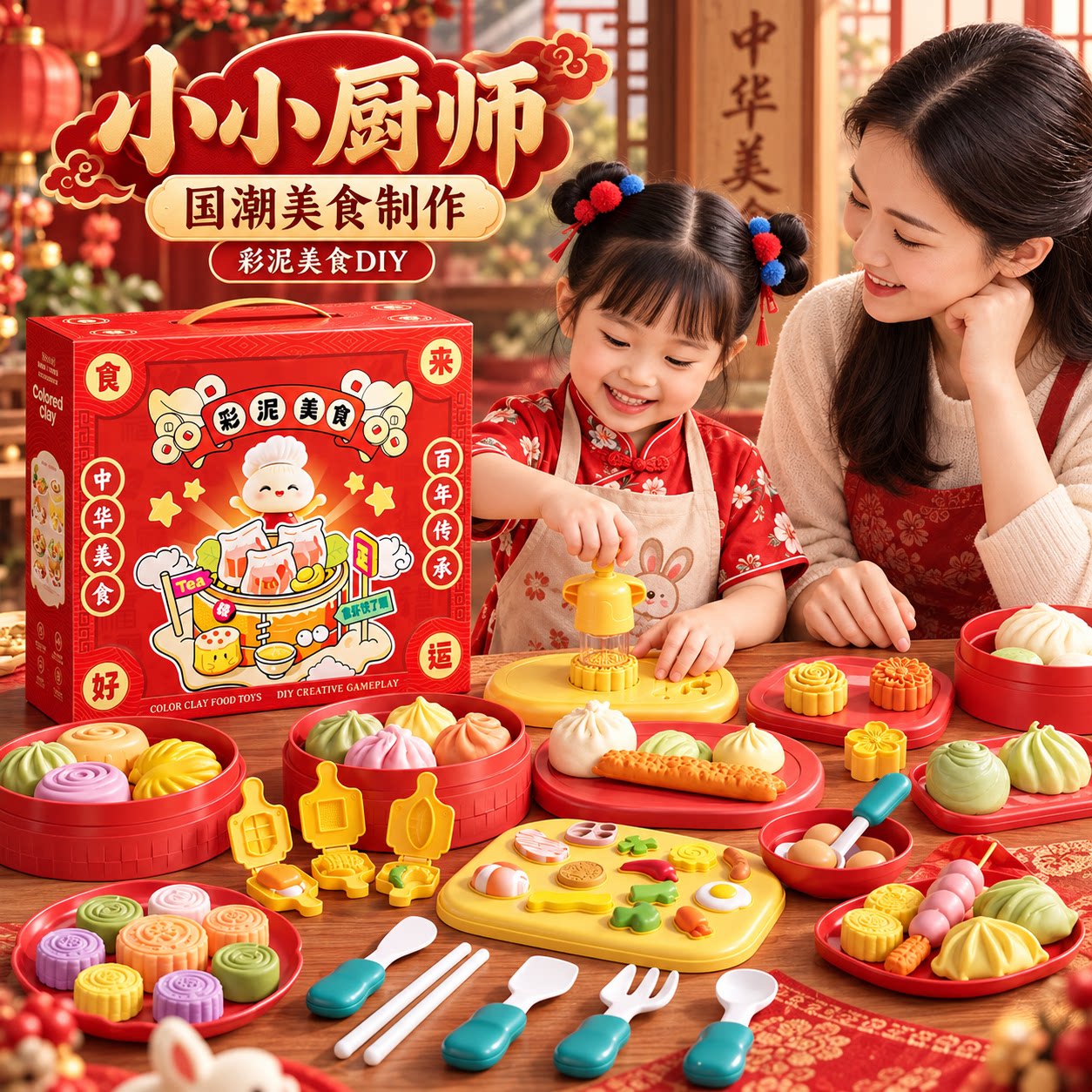 中华美食彩泥手工DIY模具套装图片