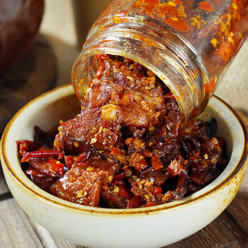 柴火腊肉下饭菜湖南特产农家自制拌饭拌面香辣即食剁辣椒酱瓶装