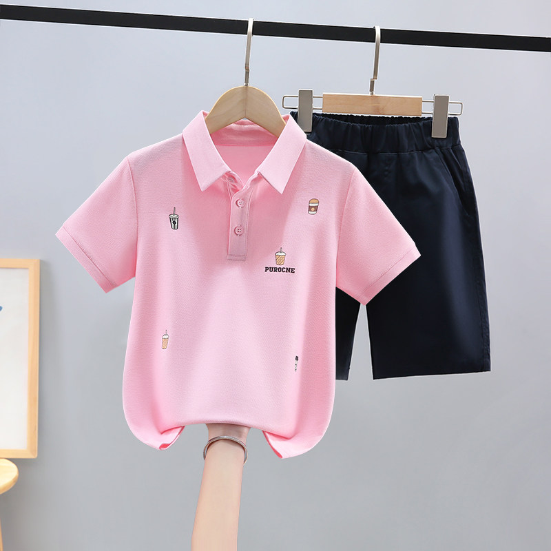 男童短袖T恤夏装新款中大童夏季套装儿童男孩夏天衣服帅气百搭棉