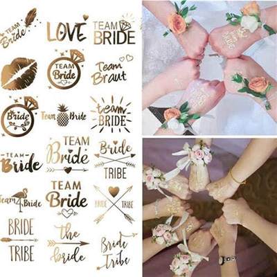 10/20pcs Bridal Team Temporary Tattoo Bachelorette Party Hen