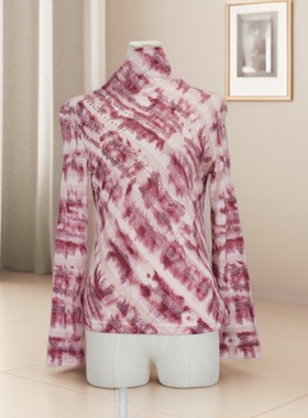 秋冬爆款女晕染设计高领长袖针织毛衣修身遮肉显瘦保暖百搭36933