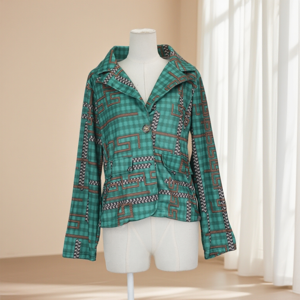 春秋新款轻奢风纽扣短外套女V领几何图案小香风质感外套41870,女装/女士精品,短外套,淘宝优惠券,粉丝福利购,淘宝优惠卷