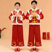 成人灯笼舞秧歌演出服男女中国风民族开门红喜庆打鼓服表演服